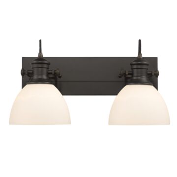 Hines RBZ Two Light Bath Vanity in Rubbed Bronze by Golden