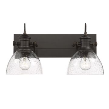 Hines RBZ Two Light Bath Vanity in Rubbed Bronze by Golden