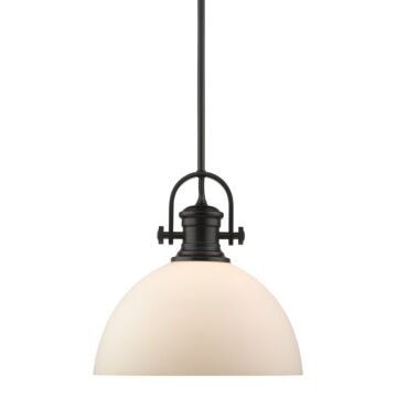 Hines BLK One Light Pendant in Matte Black by Golden