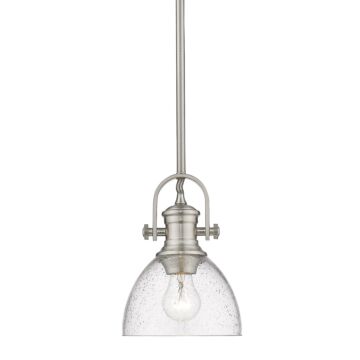 Hines PW One Light Mini Pendant in Pewter by Golden