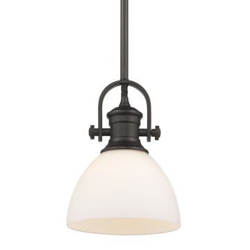 Hines RBZ One Light Mini Pendant in Rubbed Bronze by Golden