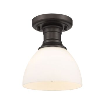 Hines RBZ One Light Semi Flush Mount in Rubbed Bronze by Golden