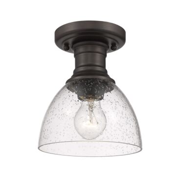 Hines RBZ One Light Semi Flush Mount in Rubbed Bronze by Golden