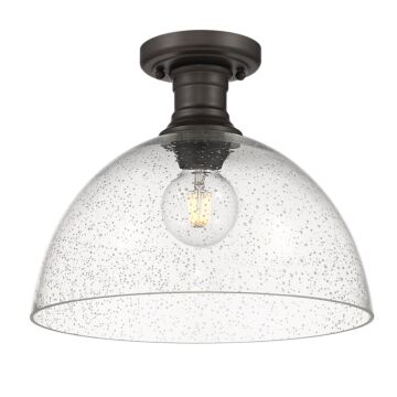 Hines RBZ One Light Semi Flush Mount in Rubbed Bronze by Golden
