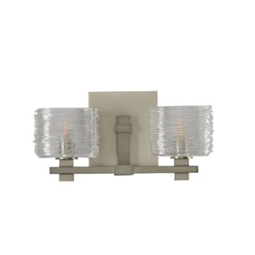 Kalco Clearwater 2 Light 14 Inch Bathroom Vanity Light in Satin Nickel