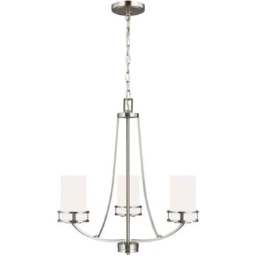 Generation Lighting Robie 3-Light Rustic Chandelier in Brushed Nickel