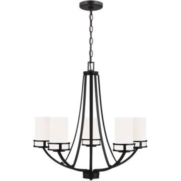 Generation Lighting Robie 5-Light Rustic Chandelier in Midnight Black