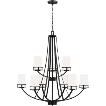 Generation Lighting Robie 9-Light Rustic Chandelier in Midnight Black