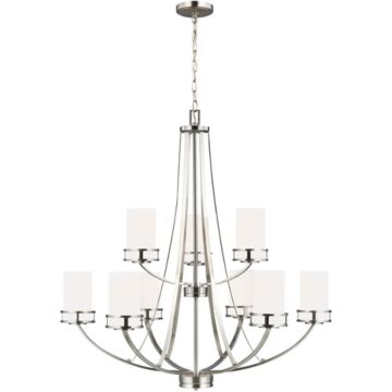 Generation Lighting Robie 9-Light Rustic Chandelier in Brushed Nickel
