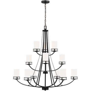 Generation Lighting Robie 12-Light Rustic Chandelier in Midnight Black