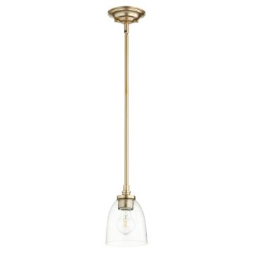 Quorum Rossington 5 Inch Pendant Light in Aged Brass with