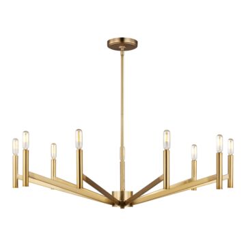 Vector Nine Light Chandelier in Satin Brass by Visual Comfort Studio