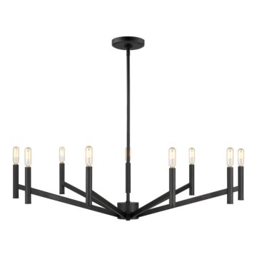 Vector Nine Light Chandelier in Midnight Black by Visual Comfort Studio