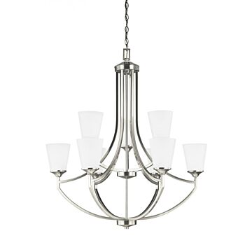 Generation Lighting Hanford 9-Light Chandelier in Brushed Nickel