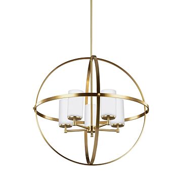 Generation Lighting Alturas 5-Light Chandelier in Satin Brass