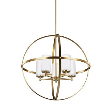 Generation Lighting Alturas 5-Light Chandelier in Satin Brass