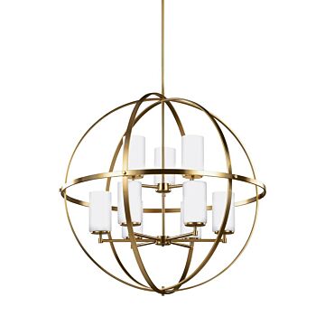 Generation Lighting Alturas 9-Light Chandelier in Satin Brass