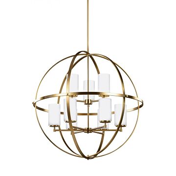 Generation Lighting Alturas 9-Light Chandelier in Satin Brass