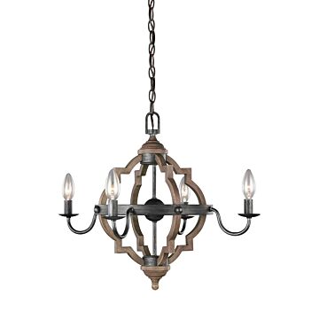 Generation Lighting Socorro 4-Light Quatrefoil Chandelier in Stardust