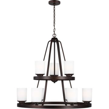 Generation Lighting Kemal 9-Light Transitional Chandelier in Bronze