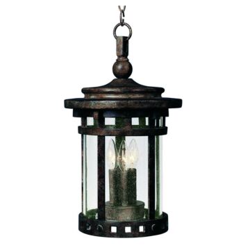 Santa Barbara DC Three Light Outdoor Hanging Lantern in Sienna by Maxim