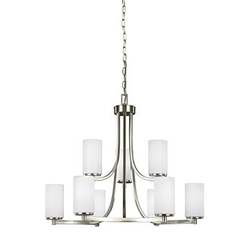 Sea Gull Hettinger 9 Light Chandelier in Brushed Nickel