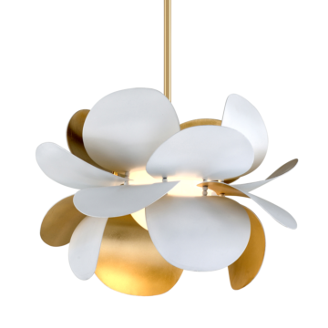 Ginger One Light Chandelier in Gold Leaf Soft White Combo by Corbett Lighting