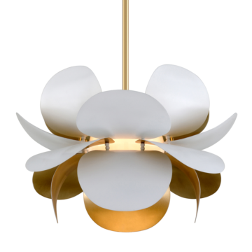 Ginger One Light Chandelier in Gold Leaf Soft White Combo by Corbett Lighting