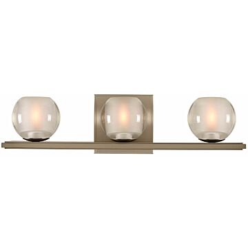 Kalco Corona 3 Light Bathroom Vanity Light in Satin Nickel
