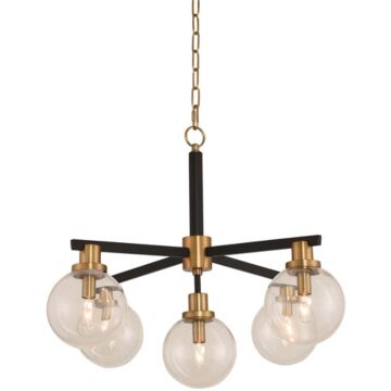  Cameo Pendant Light in Matte Black Finish with Brushed Pearlized Brass
