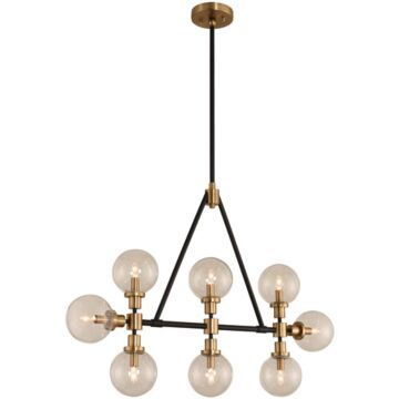 Cameo Pendant Light in Matte Black Finish with Brushed Pearlized Brass