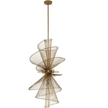 Aurora Six Light Foyer Pendant in Nordic Brass by Kalco
