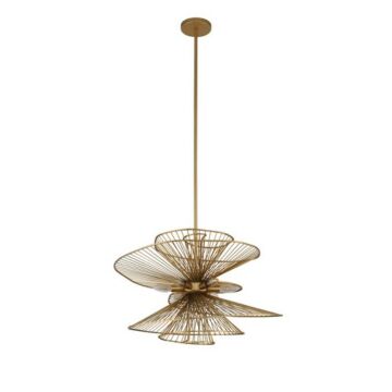 Aurora Six Light Pendant in Nordic Brass by Kalco