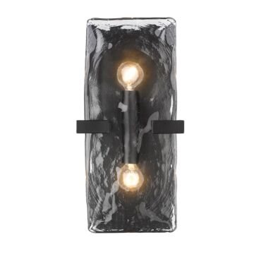 Aenon Two Light Wall Sconce in Matte Black by Golden