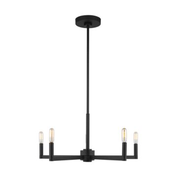 Fullton Five Light Chandelier in Midnight Black by Visual Comfort Studio