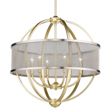 Colson OG Six Light Chandelier in Olympic Gold by Golden