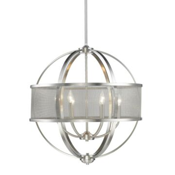 Colson PW Six Light Chandelier in Pewter by Golden