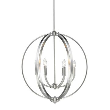 Colson PW Six Light Chandelier in Pewter by Golden
