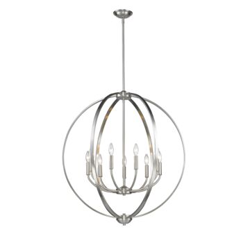 Colson PW Nine Light Chandelier in Pewter by Golden
