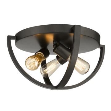 Colson EB Three Light Flush Mount in Etruscan Bronze by Golden