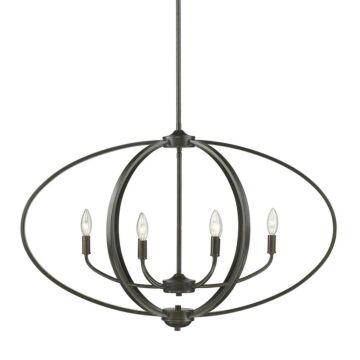 Colson EB Six Light Linear Pendant in Etruscan Bronze by Golden