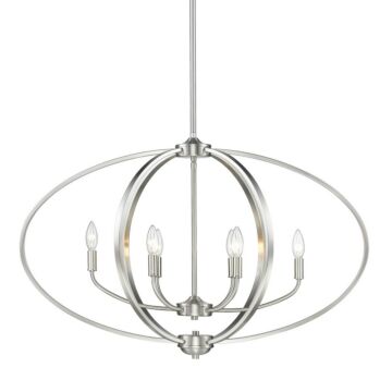 Colson PW Six Light Linear Pendant in Pewter by Golden