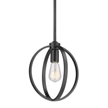 Colson BLK One Light Mini Pendant in Matte Black by Golden
