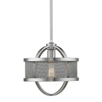 Colson PW One Light Mini Pendant in Pewter by Golden