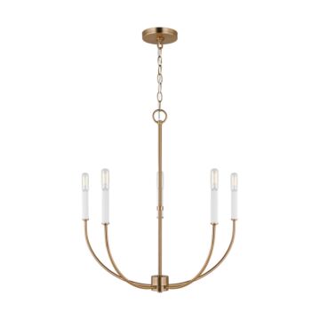 Greenwich Five Light Chandelier in Satin Brass by Visual Comfort Studio
