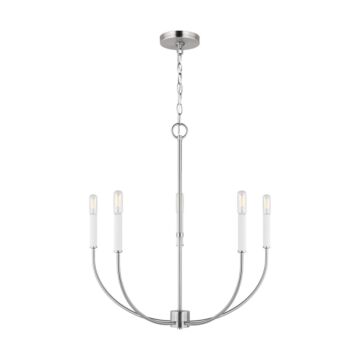 Greenwich Five Light Chandelier in Brushed Nickel by Visual Comfort Studio