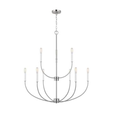 Greenwich Nine Light Chandelier in Brushed Nickel by Visual Comfort Studio