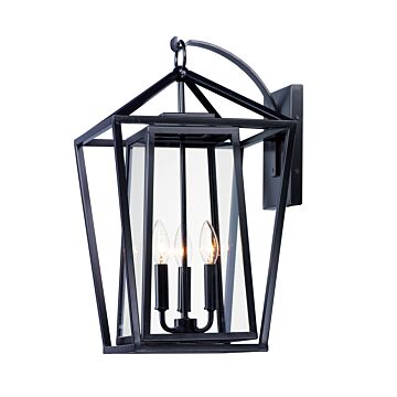 Artisan Three Light Outdoor Wall Lantern in Black by Maxim