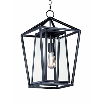 Artisan One Light Outdoor Hanging Lantern in Black by Maxim