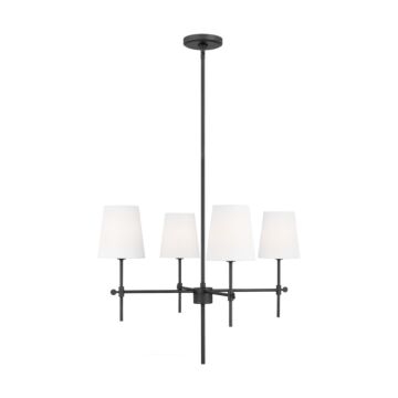 Baker Four Light Chandelier in Midnight Black by Visual Comfort Studio